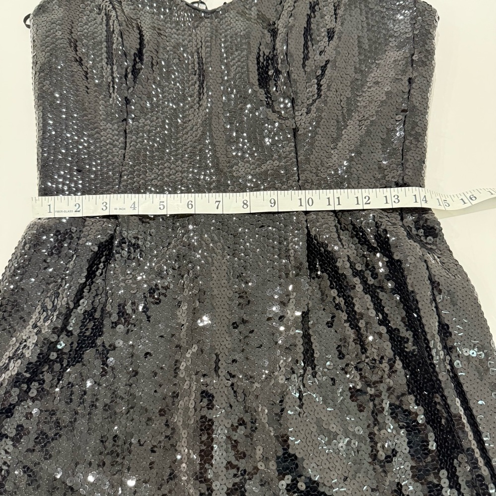 VTG Saks Fifth Avenue Jule Duroche After Five Black Strapless Sequin Dress SZ 12 - Picture 9 of 12